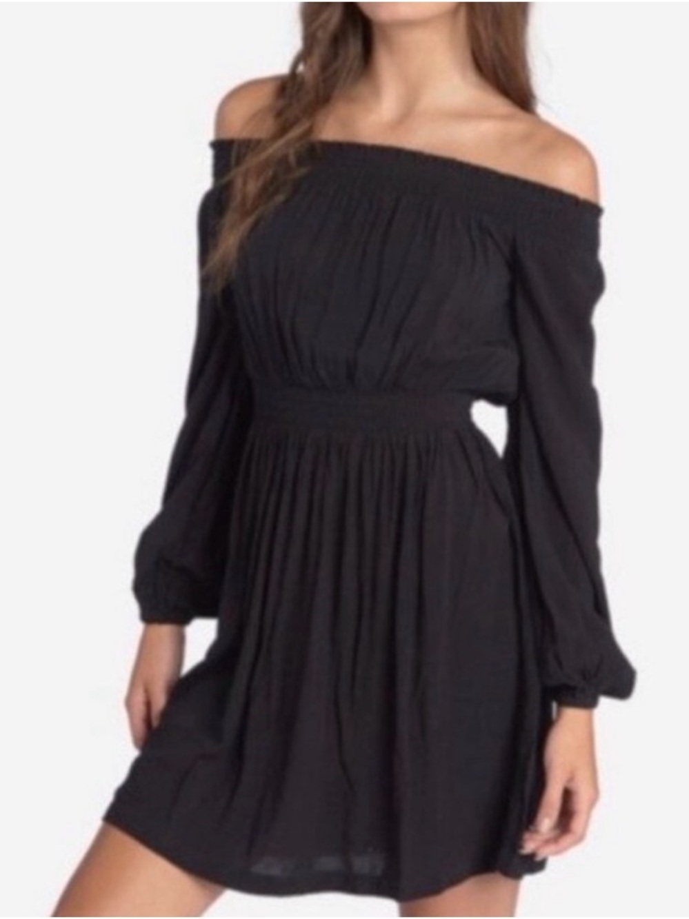 Roxy Women’s Black One-Shoulder Long-Sleeve Dress
